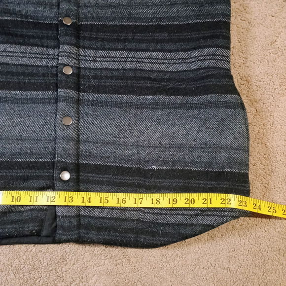 Iceburg Outerwear Heavy Lined Fleece Jacket Men's L Button Snaps and Stripes - Picture 8 of 9